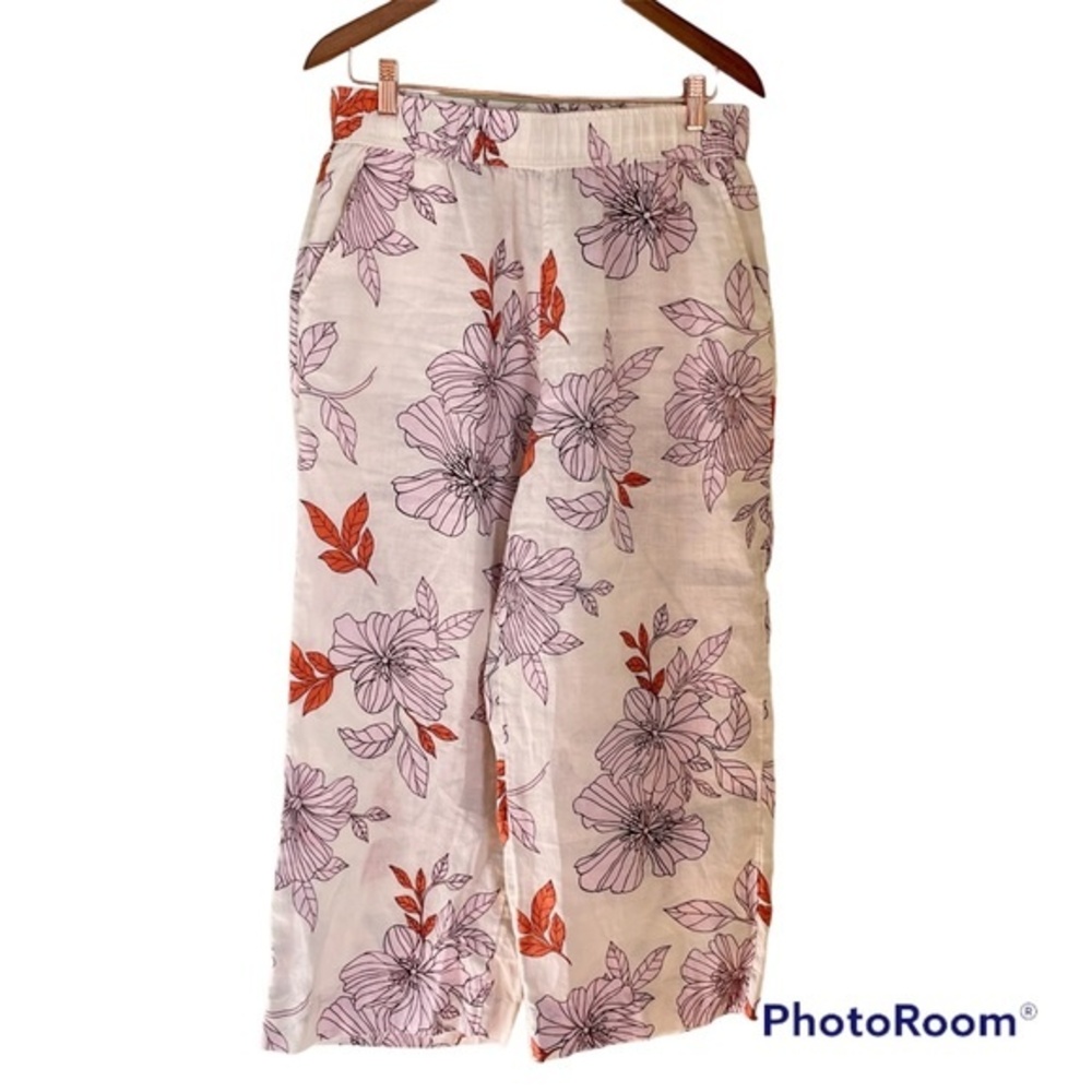 Rachel Roy Womens Size L Linen Wide Leg Boho Pants